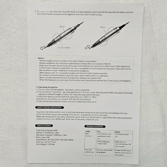 Upgraded Salon Expert 3 in 1 Nail Machine w/ Lamp- Dust Collector- Nail Drill - Picture 13 of 13